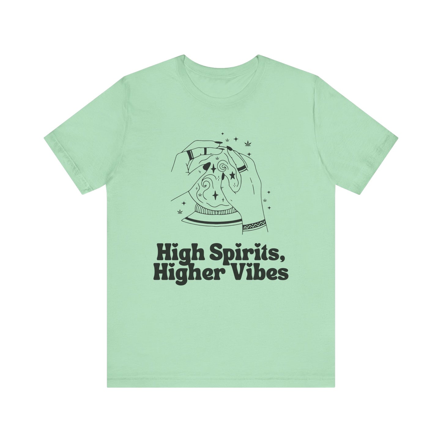 "High Spirits, Higher Vibes" Unisex Triblend Tee for Stoners & Budtenders