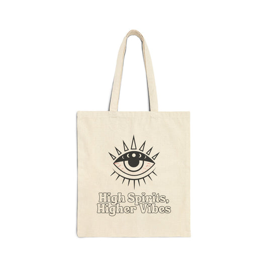 High Spirits, Higher Vibes Canvas Tote Bag for Stoners & Budtenders